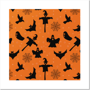 Halloween Spooky Pattern Posters and Art